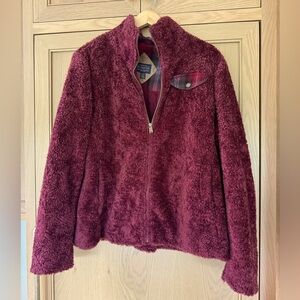Pendleton Maroon Teddy Jacket Plush Fleece Flannel Detail / xlarge